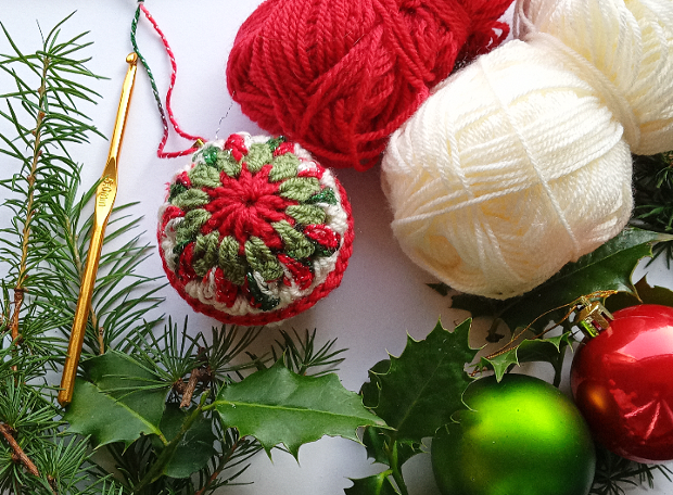 Crochet At Christmas Granny Square Baubles And Lunch Data Thistle