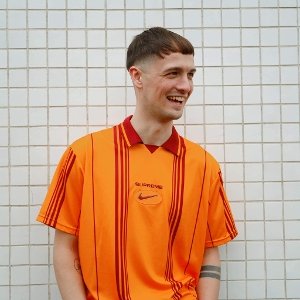 Supreme x Nike Jewel Stripe Soccer Jersey 'Orange