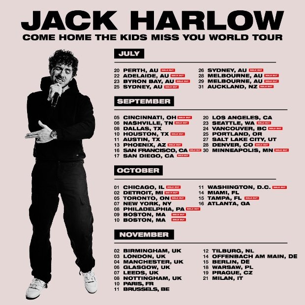 Want tickets for Jack Harlow's 2022 UK tour dates? Here's everything you need to know