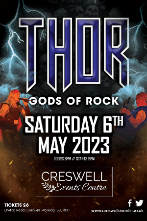 Thor Gods Of Rock at Creswell Events Centre, Worksop