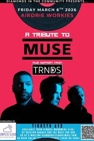 A Tribute to Muse — event artwork at Airdrie Working Mens Club