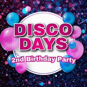 Disco Days' 2nd Birthday Party — event artwork at Fat Sam's