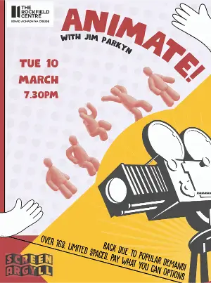 Animation Workshop with Aardman Animator Jim Parkyn — event artwork at The Rockfield Centre