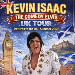 Comedy Elvis: Kevin Isaac — event artwork at Dalkeith Miners Welfare Club