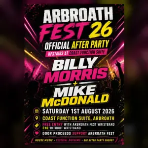 Arbroath Fest 26 After Party — event artwork at Coast